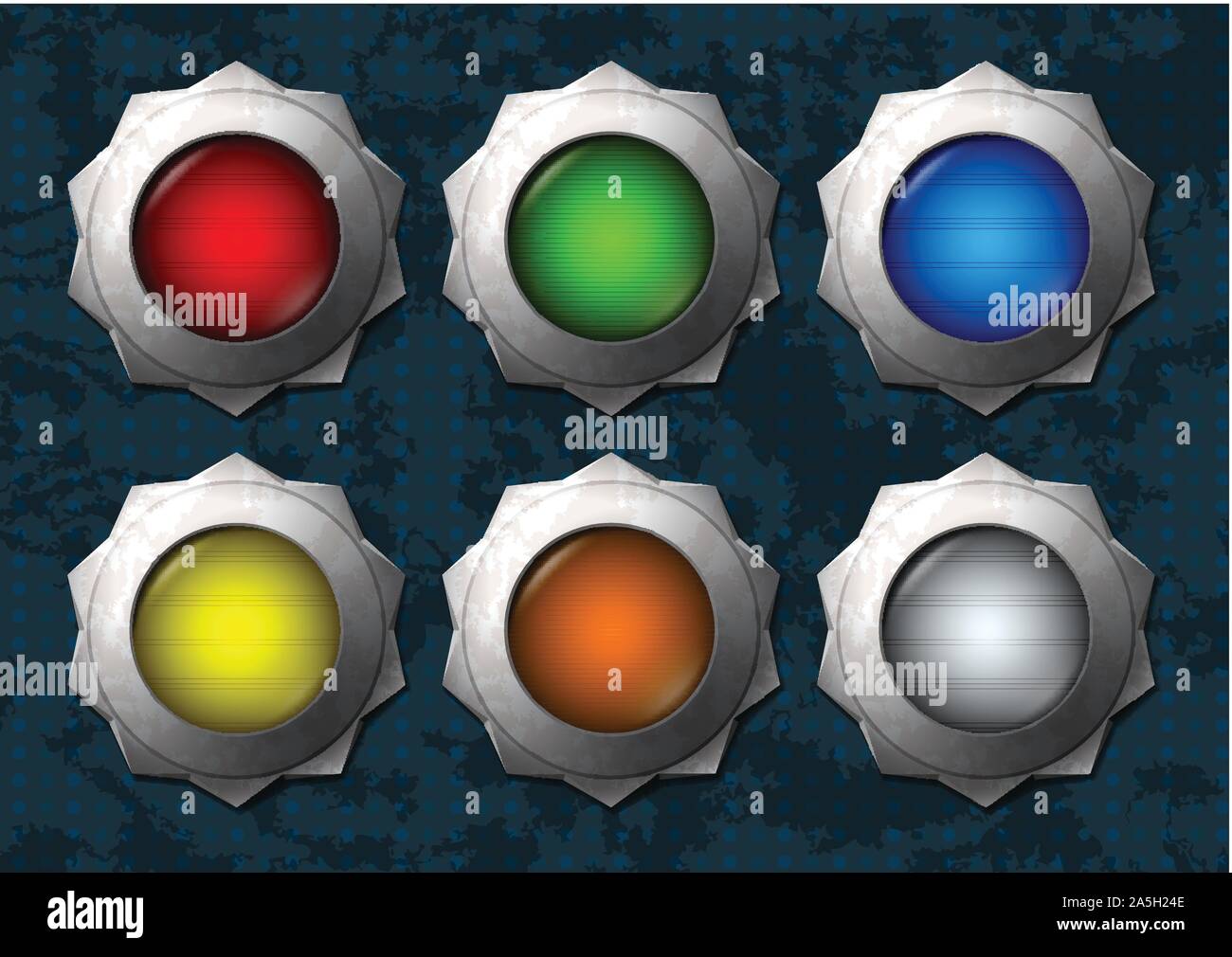 Colorati pulsanti a stella Illustrazione Vettoriale