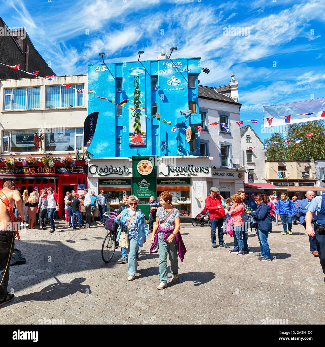 Zona pedonale nel Quartiere Latino, Galway, Irlanda Foto Stock