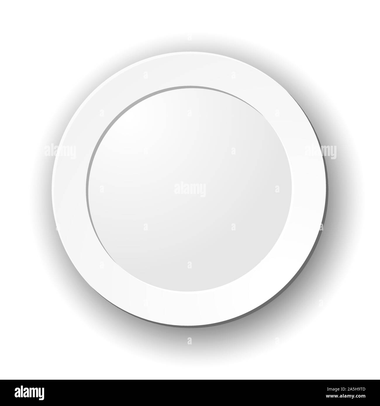 Tridimensionale cerchio bianco con spazio per testo e shadow. Illustrazione Vettoriale