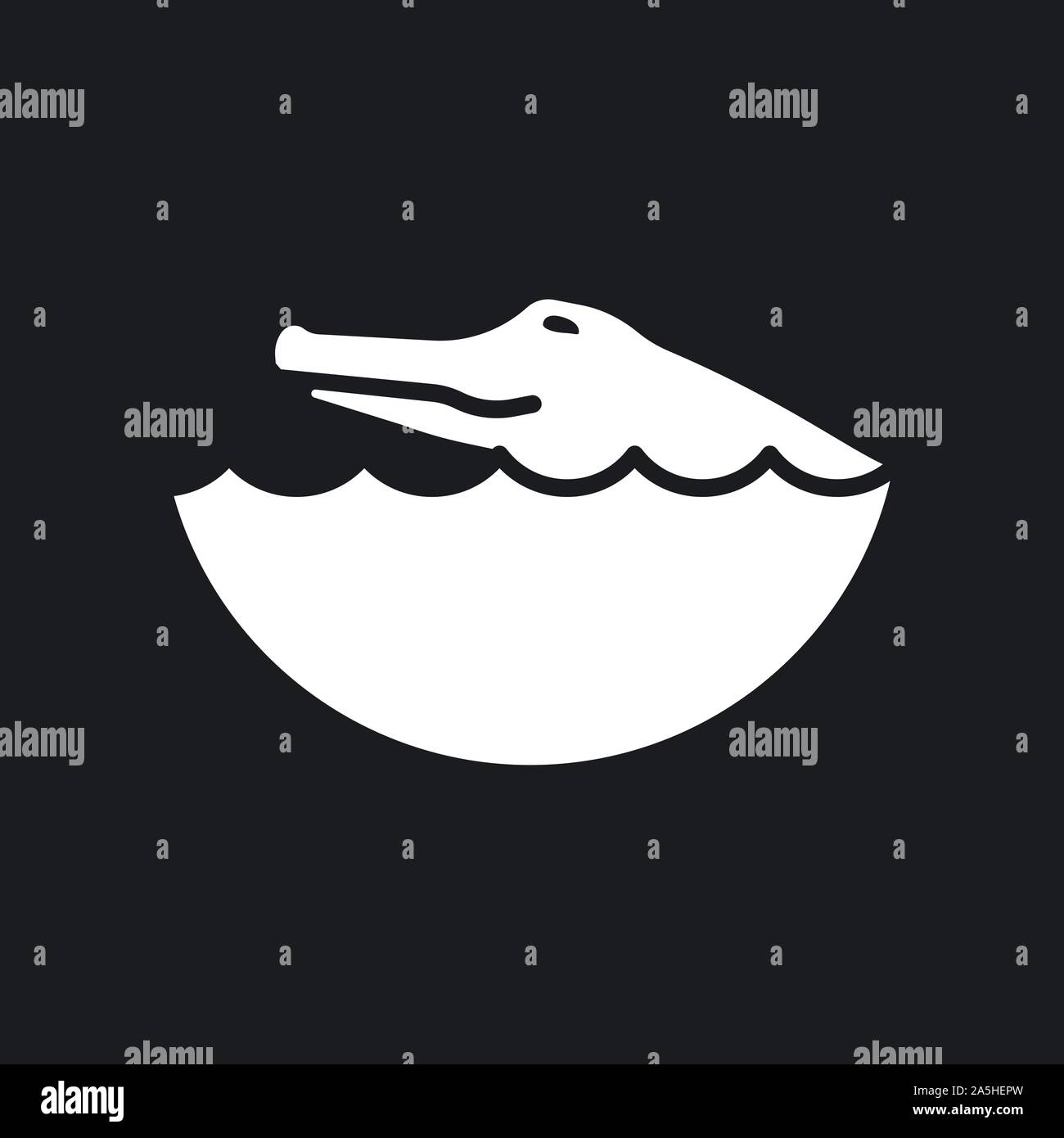 Icona a coccodrillo. Zoo animale piatto disegno. Vettore simbolo Illustrazione Vettoriale