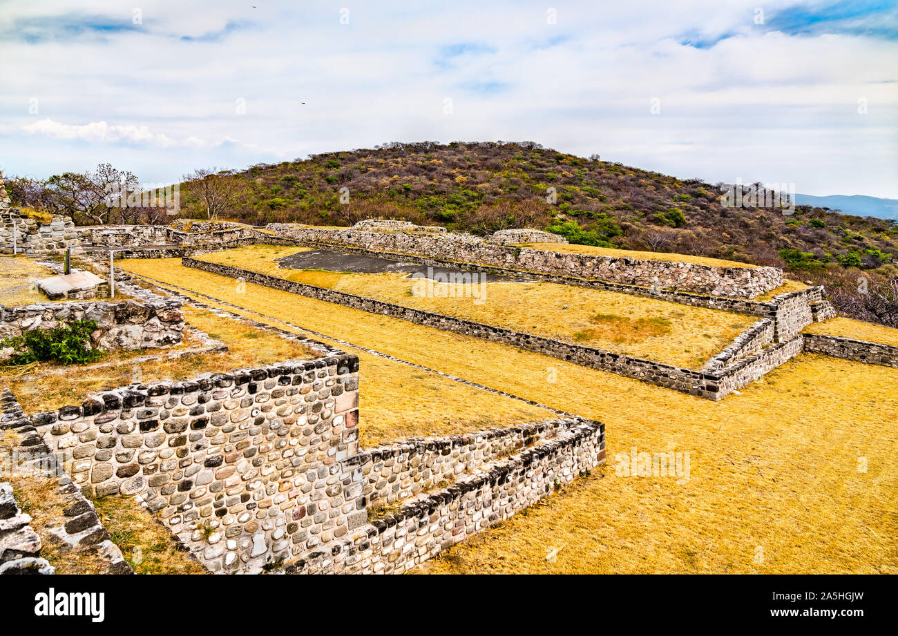 Ballcourt primario a Xochicalco sito archeologico in Messico Foto Stock