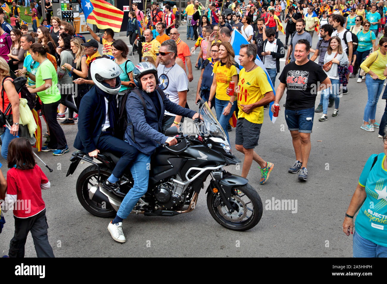 Indipendenza Catalana Marzo, Ottobre 19 2019, Barcellona. Foto Stock