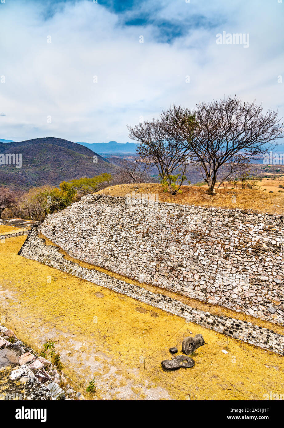 Ballcourt primario a Xochicalco sito archeologico in Messico Foto Stock