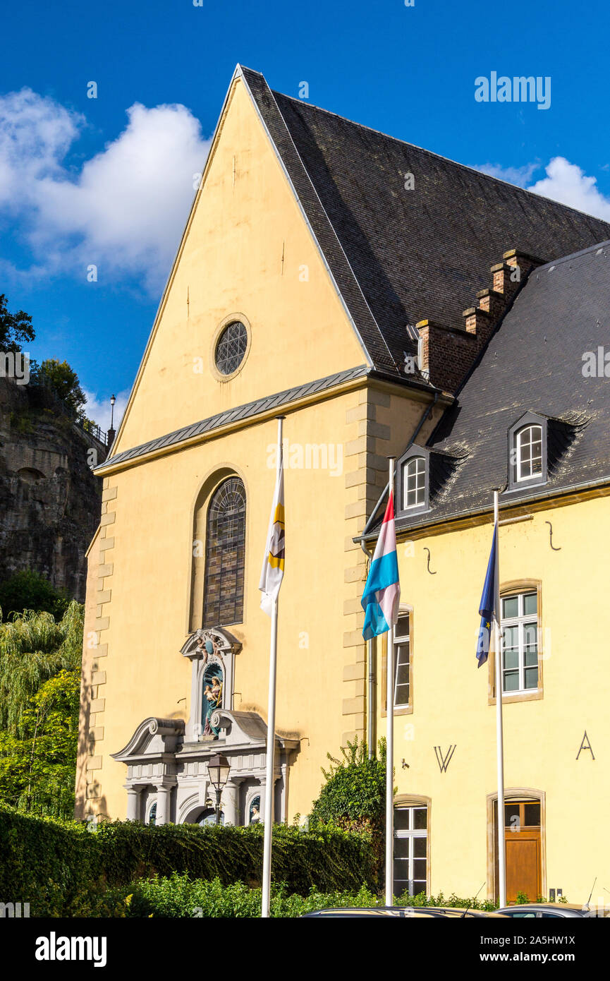 Chiesa di Saint Jean du Grund, Grund, città di Lussemburgo, Granducato del Lussemburgo Foto Stock