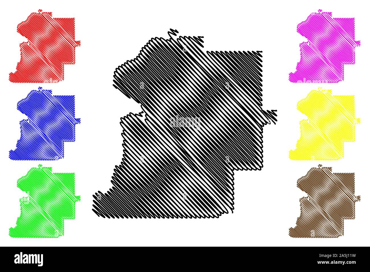 La Contea di Marengo, Alabama (contee in Alabama, Stati Uniti d'America,USA, Stati Uniti, US) mappa illustrazione vettoriale, scribble schizzo Marengo mappa Illustrazione Vettoriale