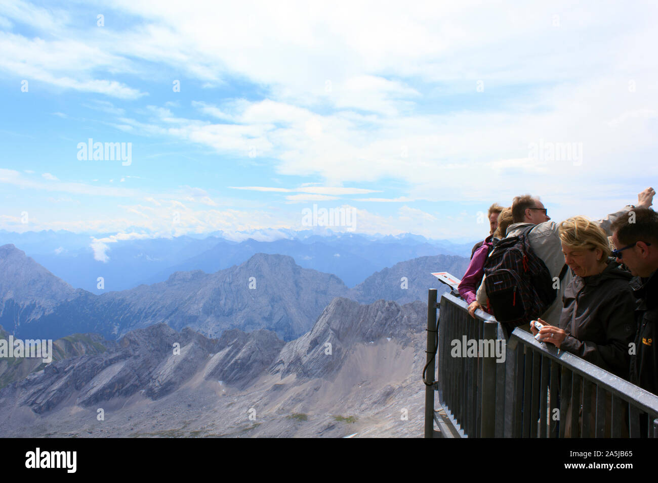 In Germania la più alta stazione sciistica, Zugspitze, Baviera, Germania. Foto Stock