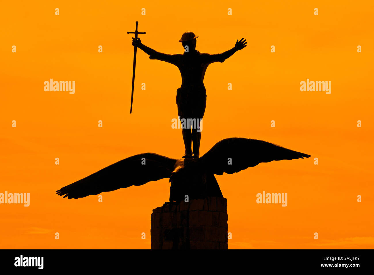 American monumento che commemora il decimo anniversario dell arrivo di truppe americane in Saint-Nazaire durante il WW 1, Loire-Atlantique, Francia Foto Stock