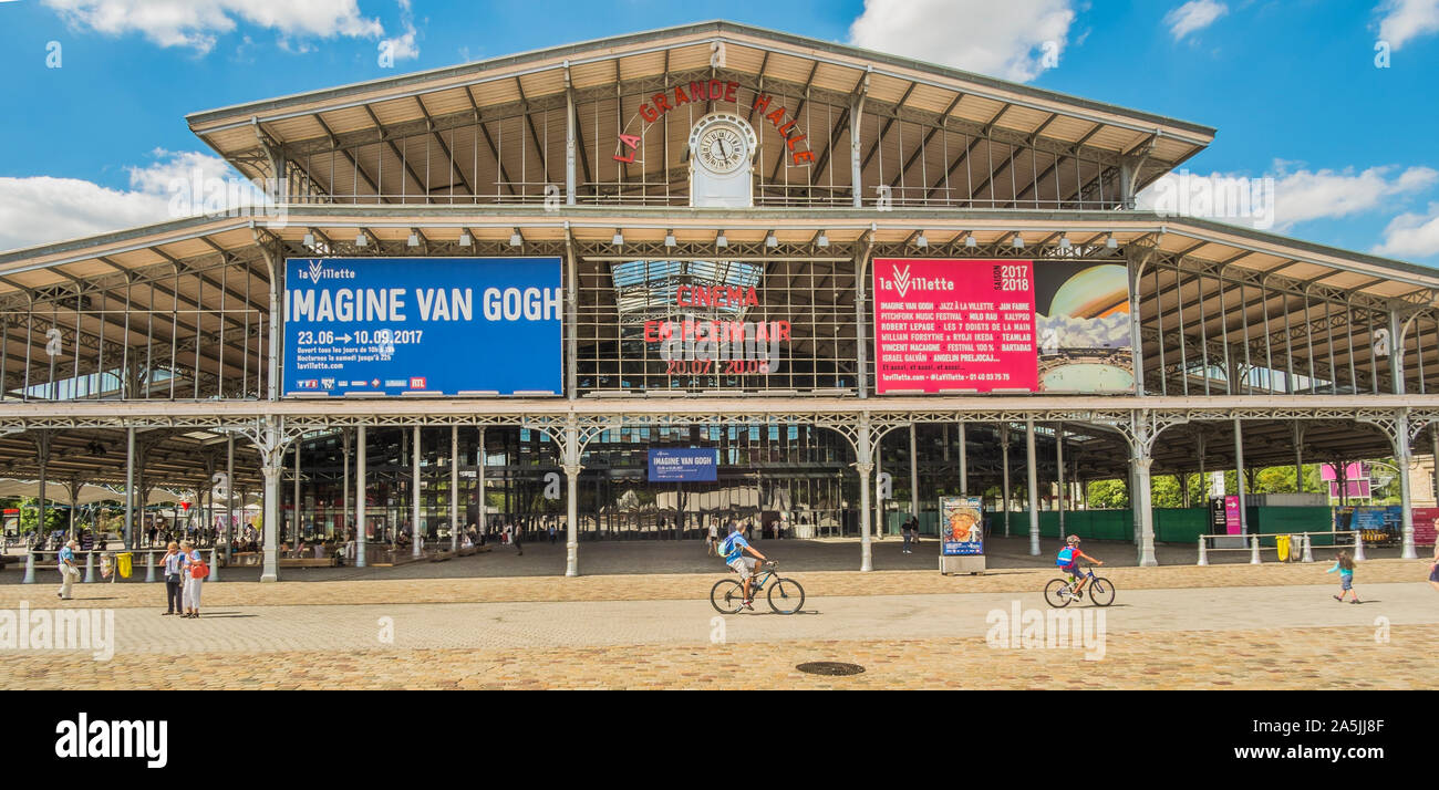 La grande halle, Parc de la villette Foto Stock