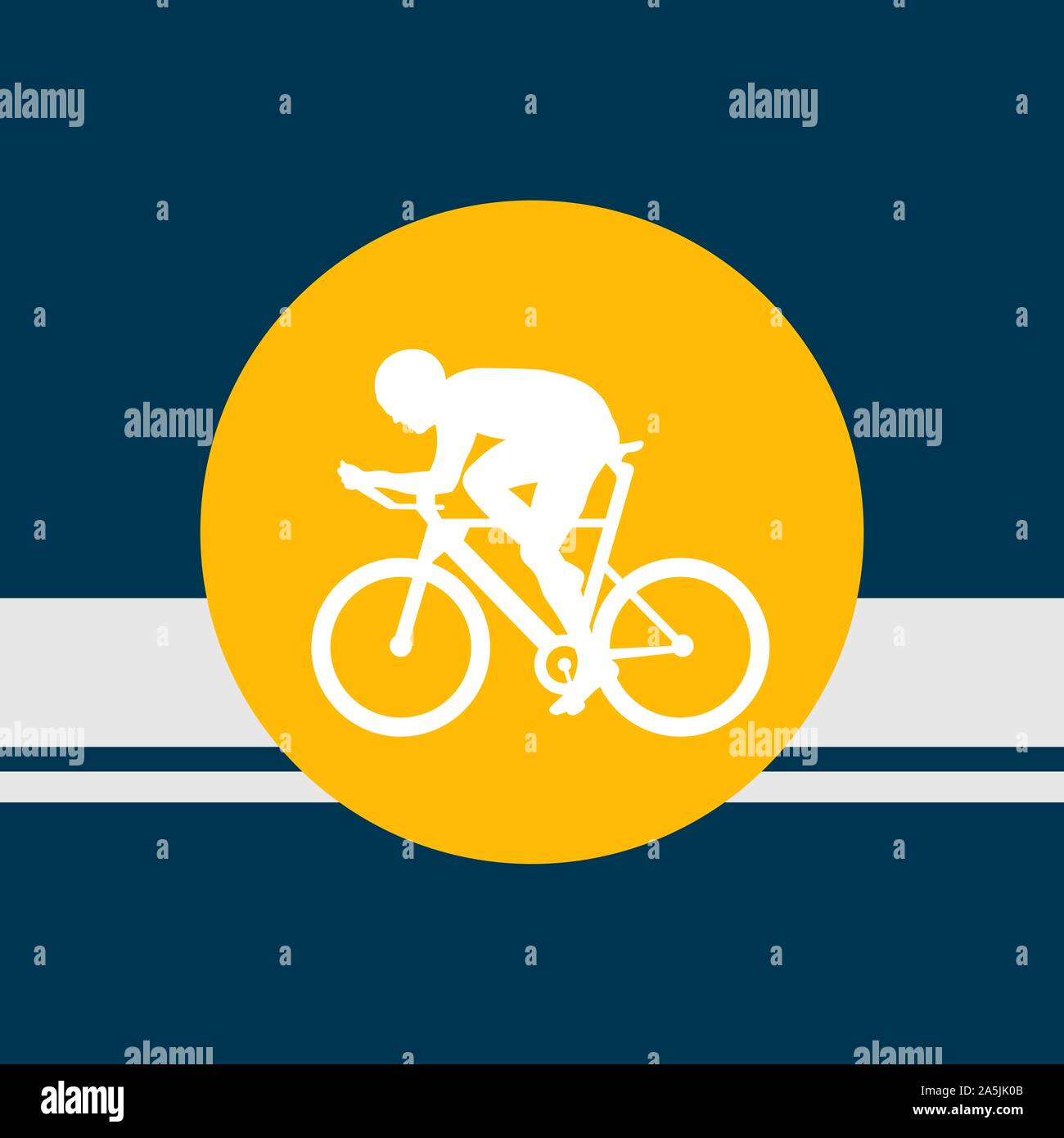 Ciclista silhouette, vettore illustrazione arte Illustrazione Vettoriale