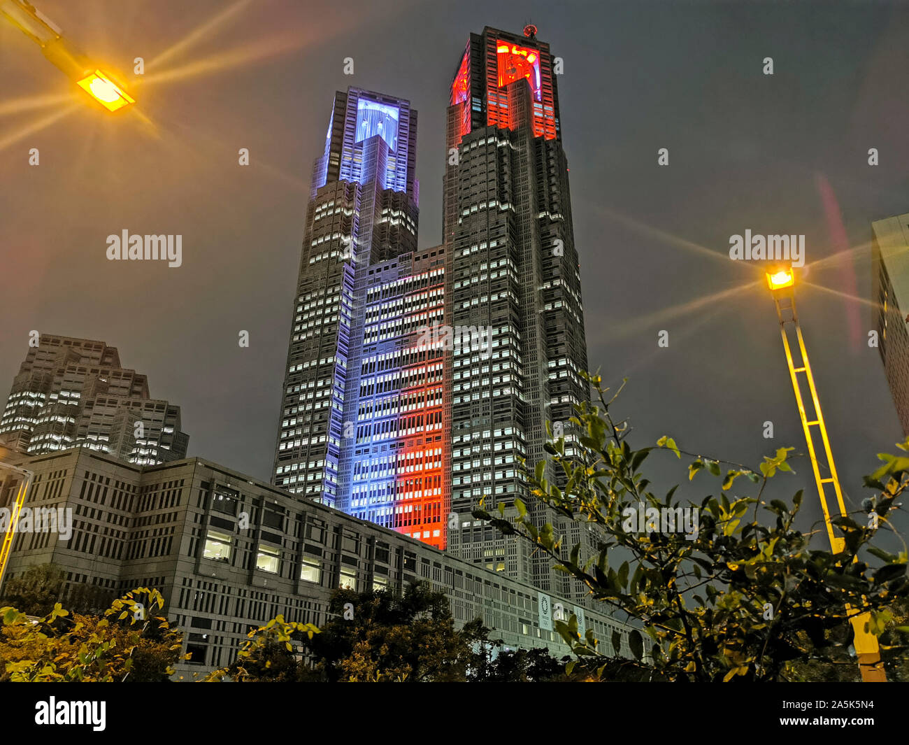 TOKYO METROPOLITAN GOVERNMENT BUILDING DI NOTTE Foto Stock