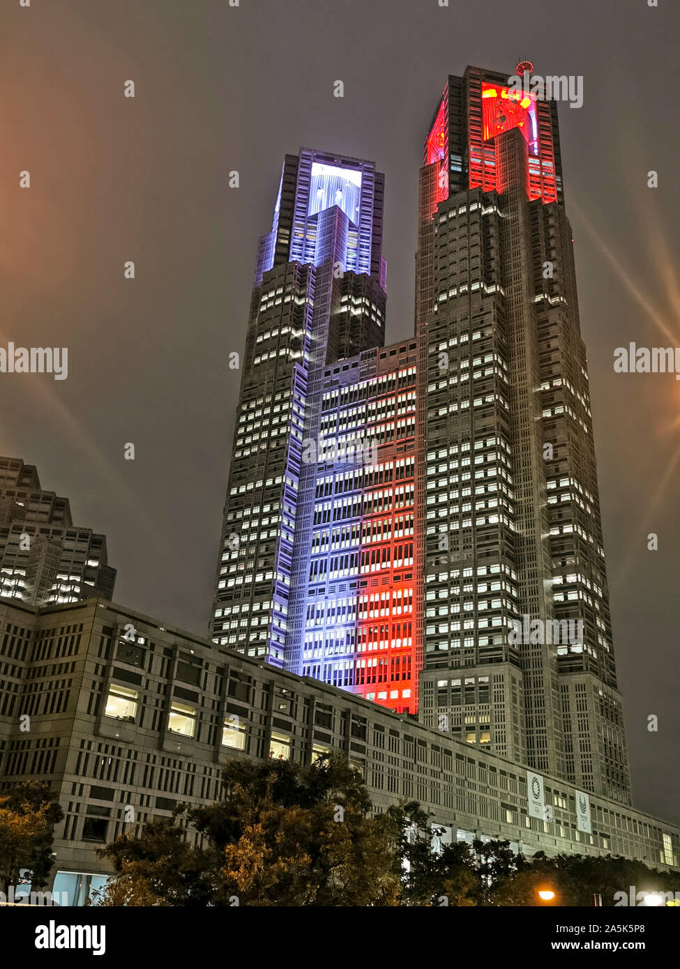 TOKYO METROPOLITAN GOVERNMENT BUILDING DI NOTTE Foto Stock