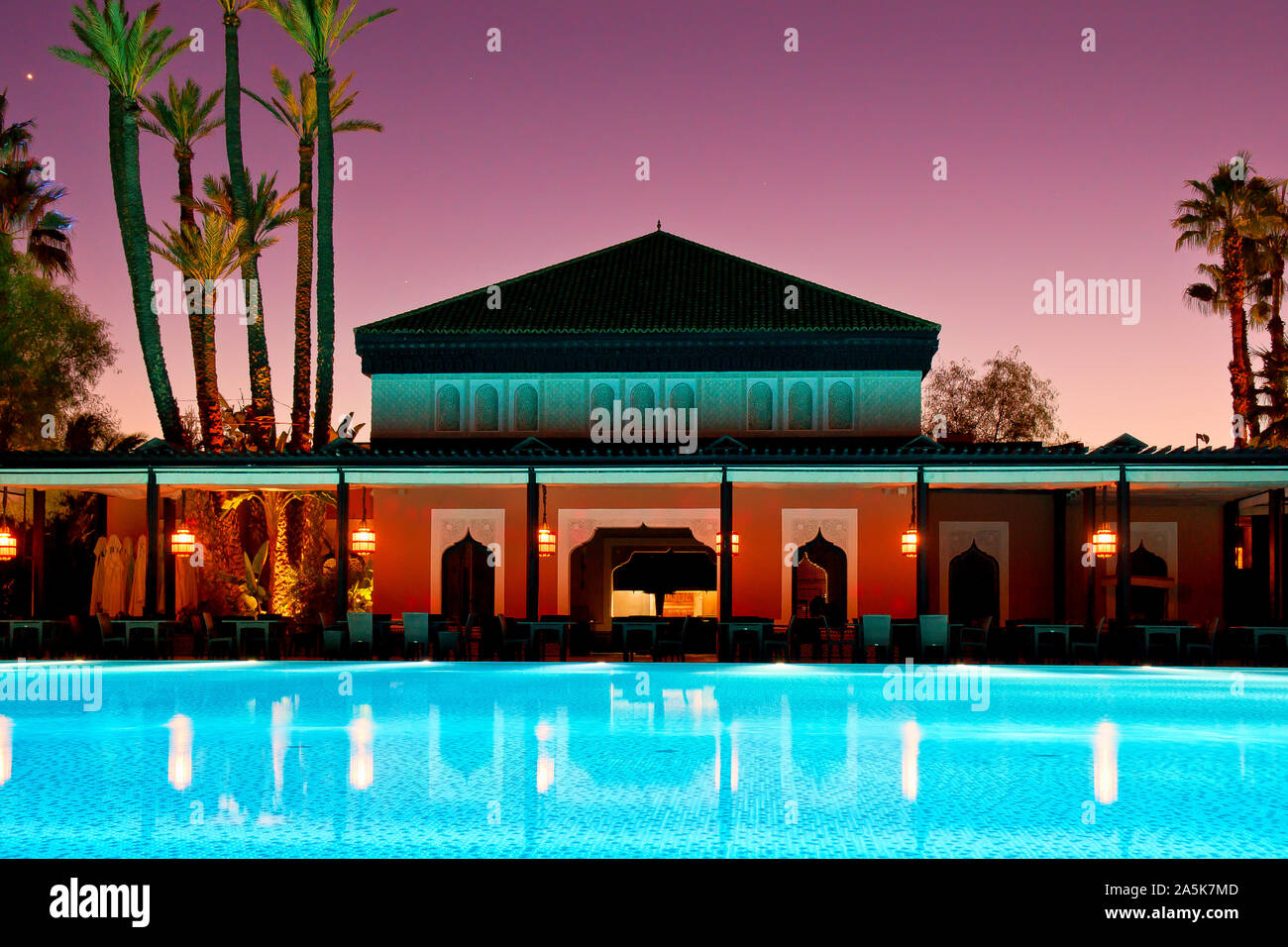 Piscina al La Mamounia Hotel a Marrakech. Foto Stock