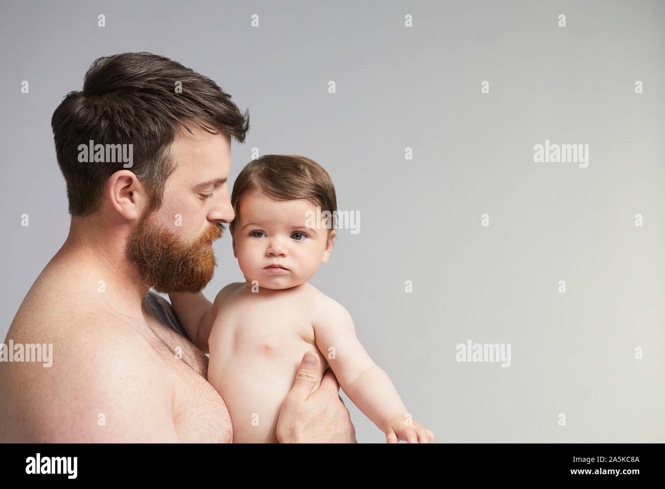 Ritratto di padre con baby girl Foto Stock