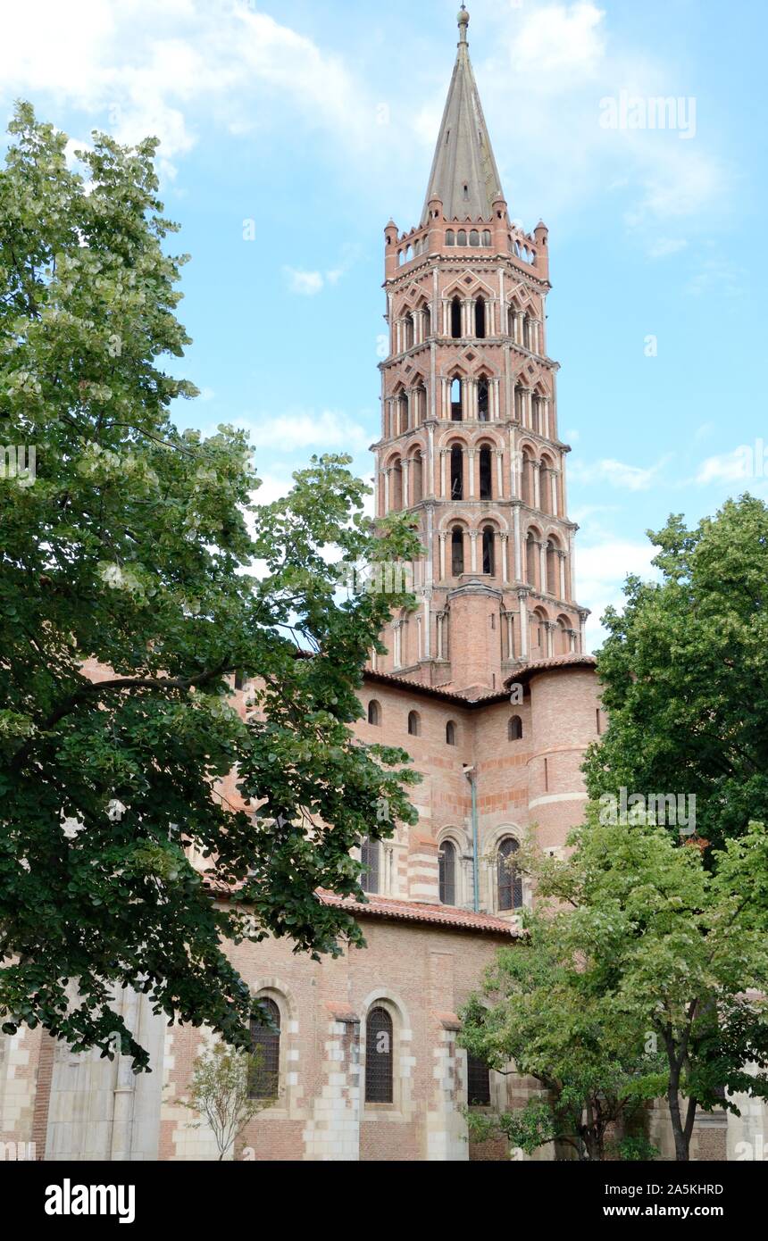 Francia, Toulouse, Basilica Saint-Sernin Foto Stock