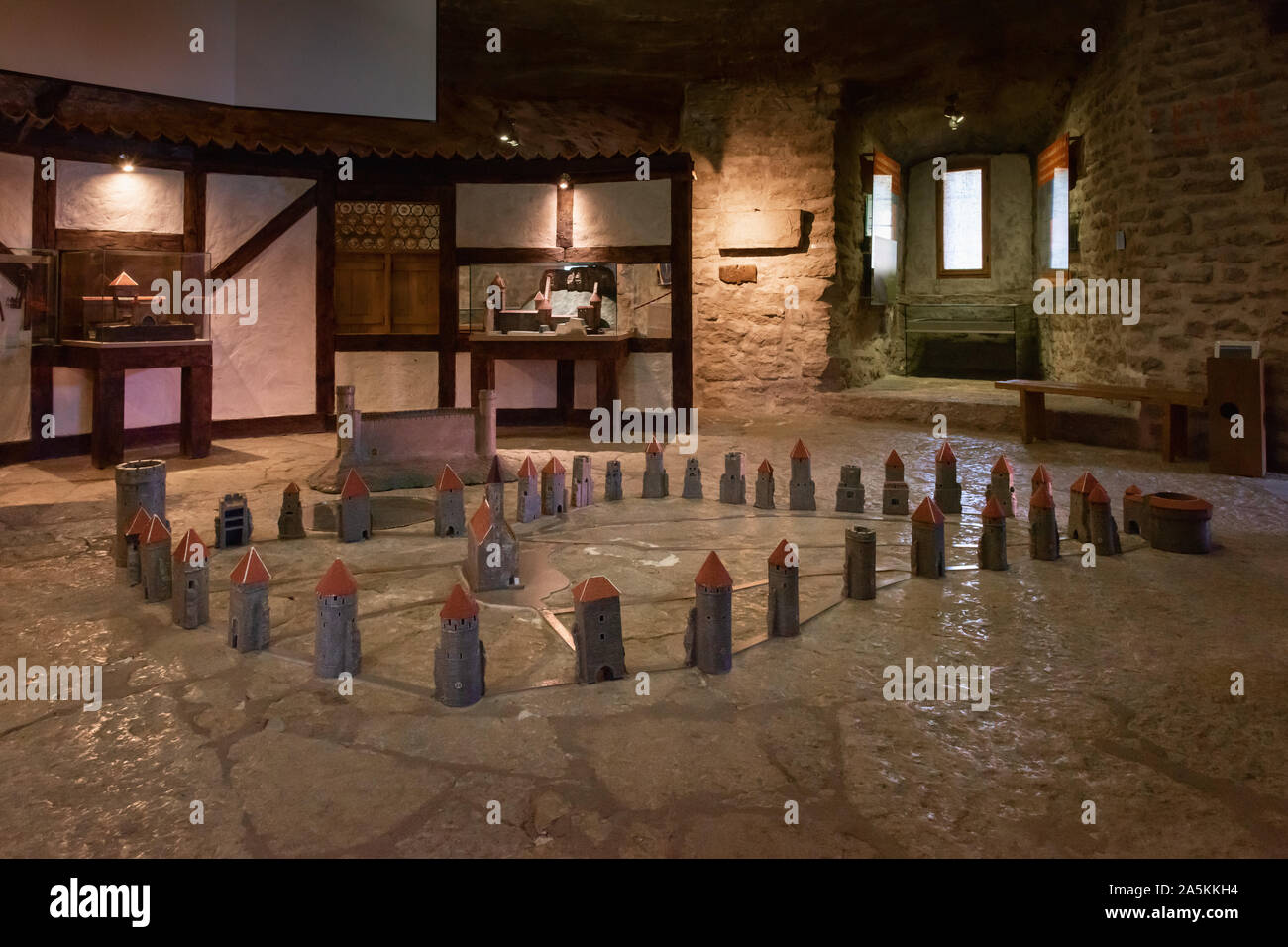 Modello di tutte le torrette a Kiek in de Kök,Tallinn, Estonia Foto Stock