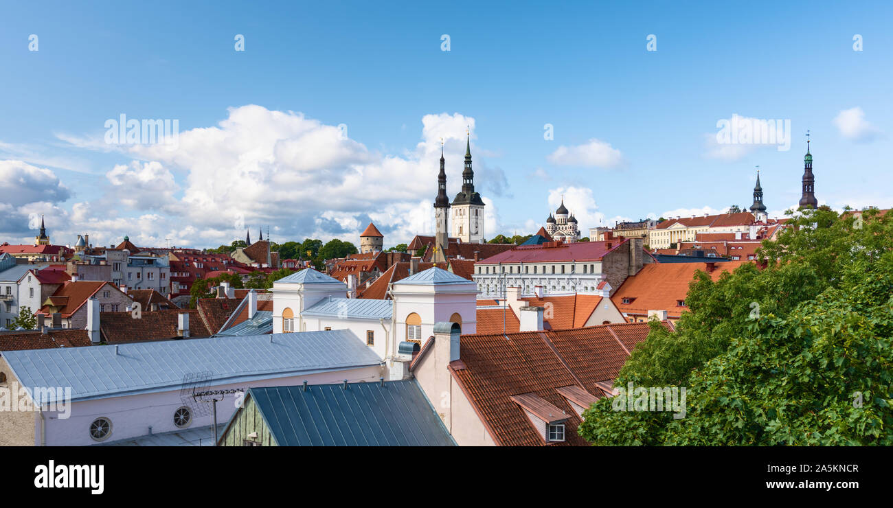 Vista sul tetto di Tallinn, Estonia Foto Stock