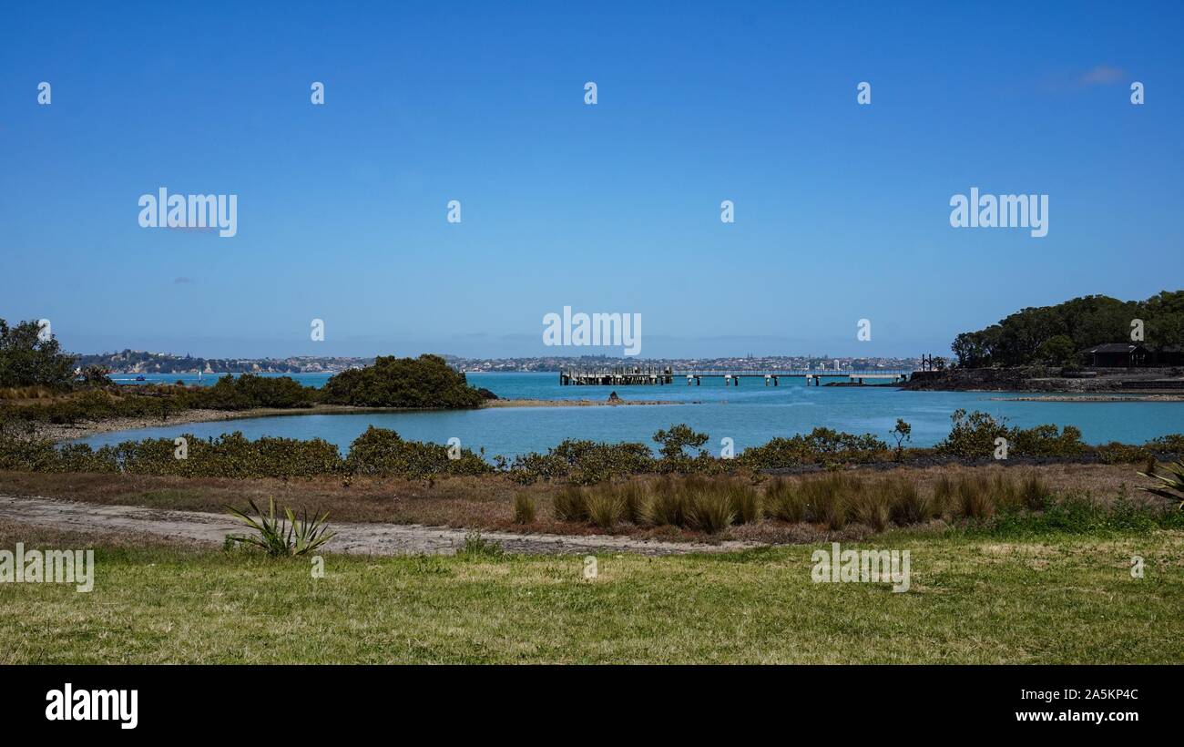 Rangitoto Island (Riserva Paesaggistica) vicino Auckland in Nuova Zelanda Foto Stock