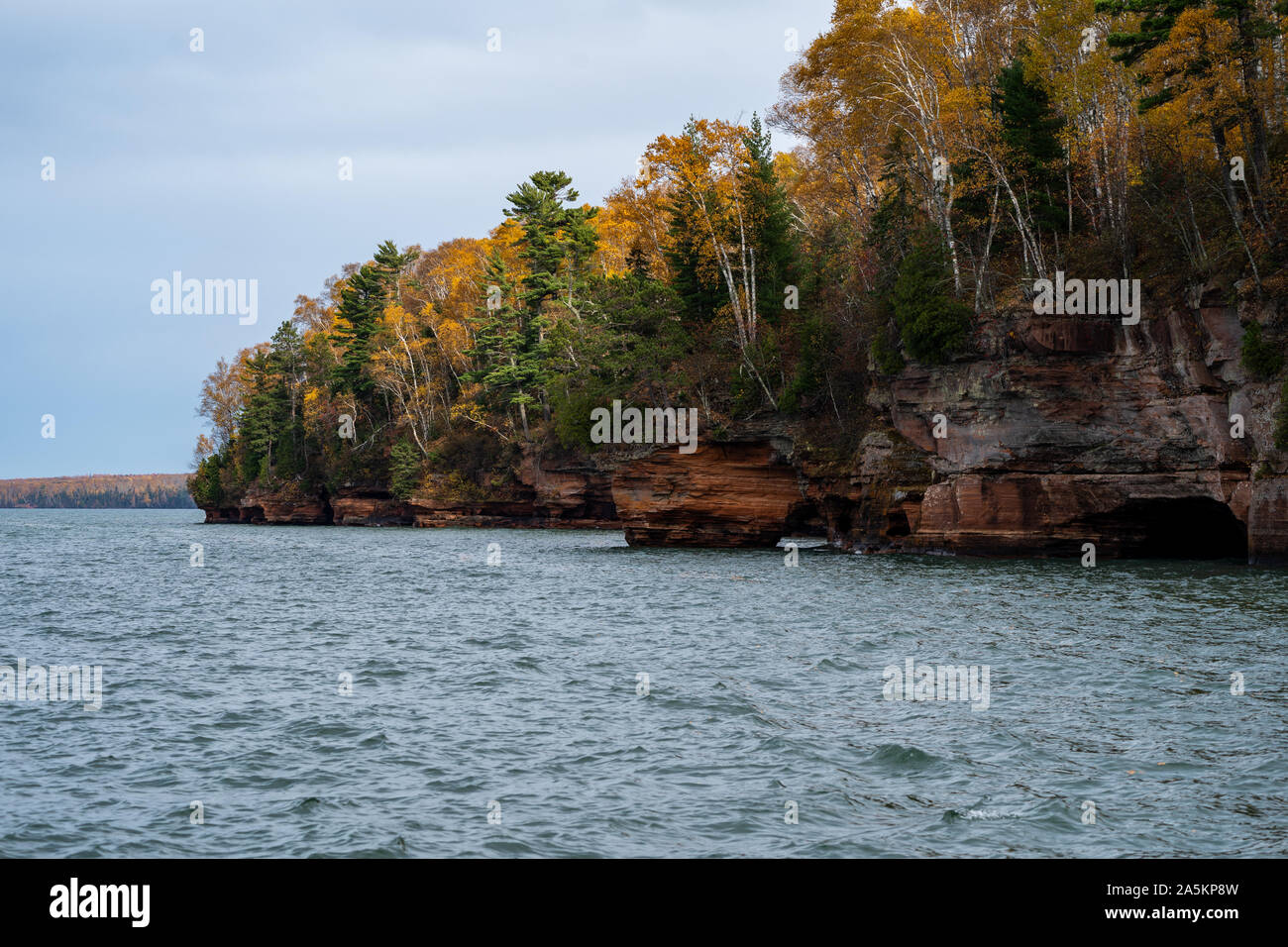 Apostolo Isole terraferma grotte marine lungo la penisola Bayfield lungo il Lago Superiore nel Wisconsin Foto Stock