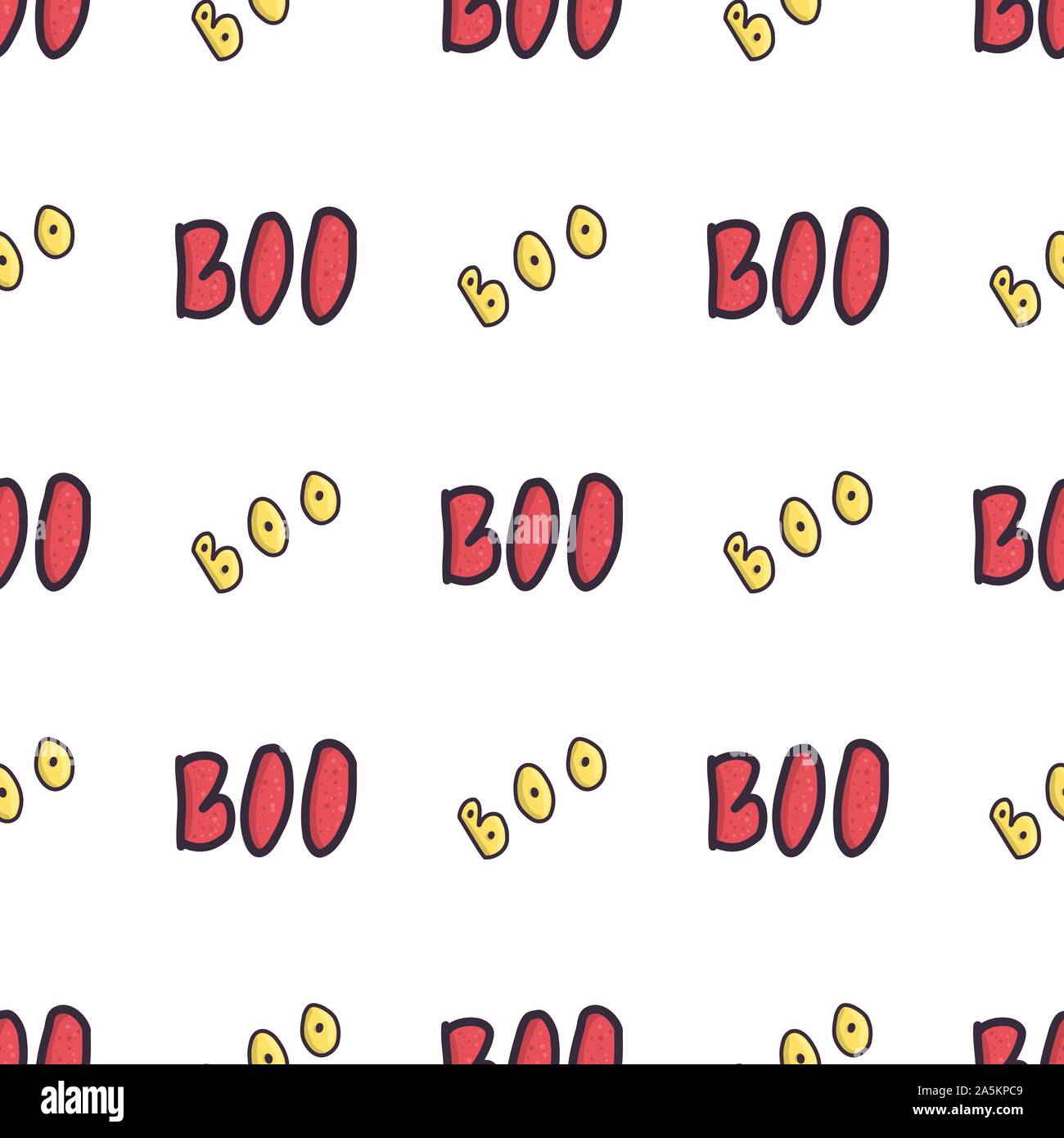 Boo spooky seamless pattern per carta da parati design. Festa di Halloween party divertenti. Gli elementi del vettore Illustrazione Vettoriale