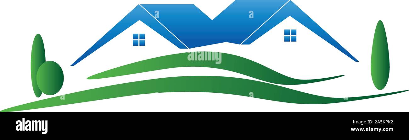 Case, immobili, agenti immobiliari, logo Illustrazione Vettoriale