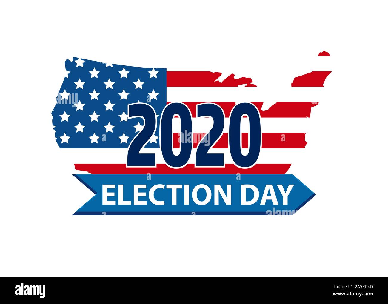 2020 Voto negli Stati Uniti il presidente americano banner Illustrazione Vettoriale