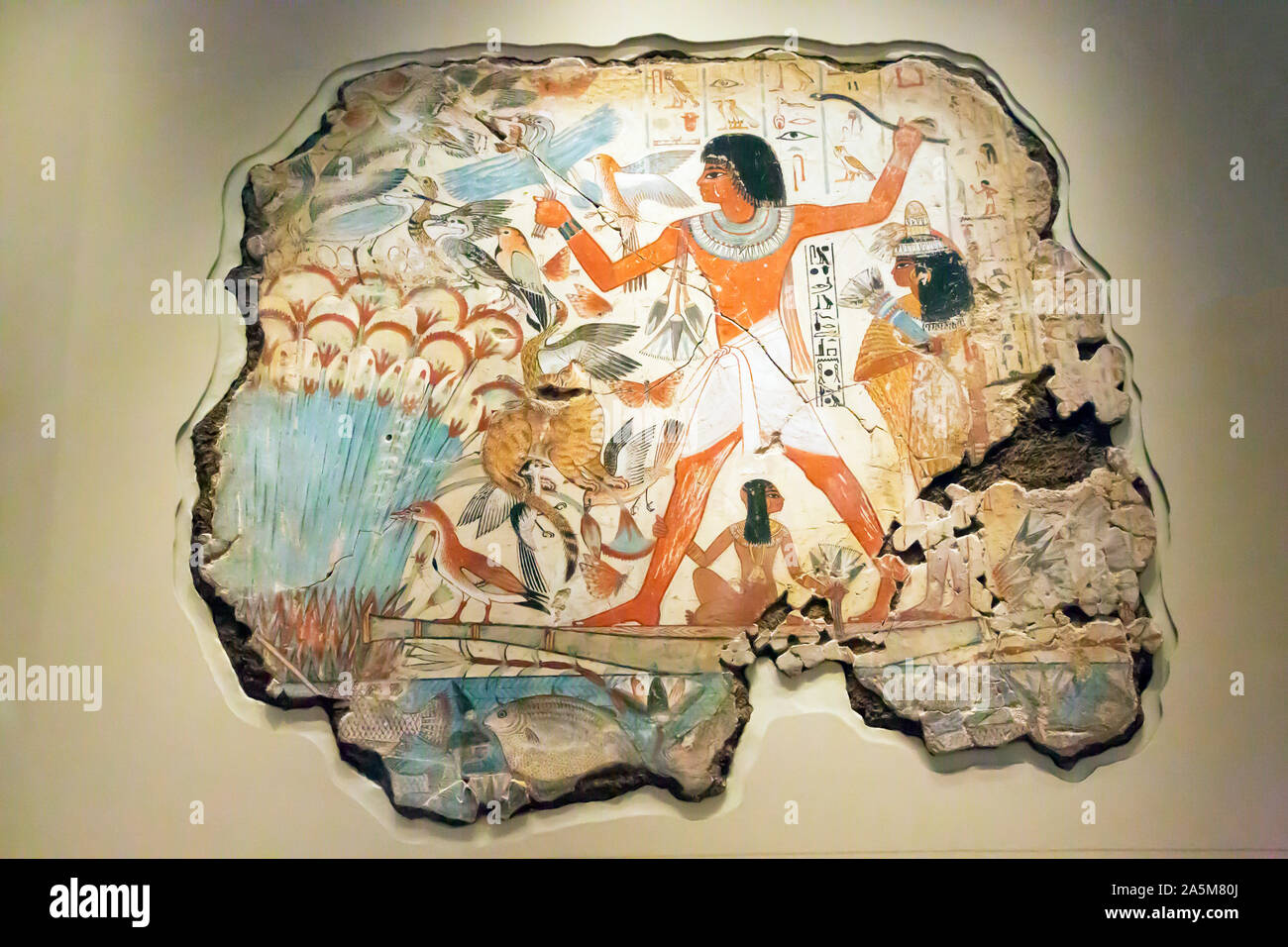 Antico affresco egiziano dal British Museum di Londra Foto Stock