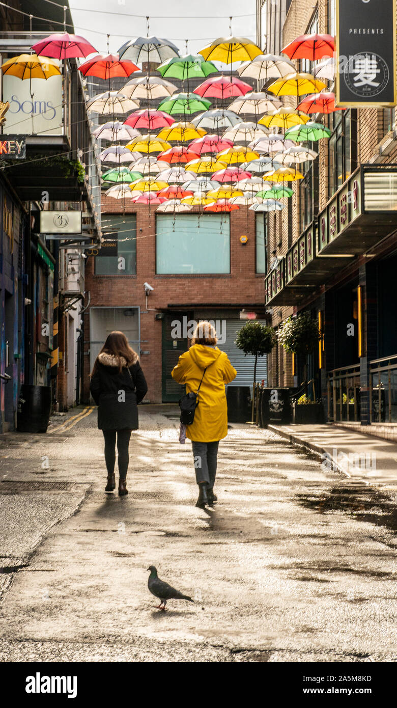 Gli acquirenti di sesso femminile passato a piedi negozi, St Stephen's area verde, Dublino, IRLANDA REGNO UNITO Foto Stock
