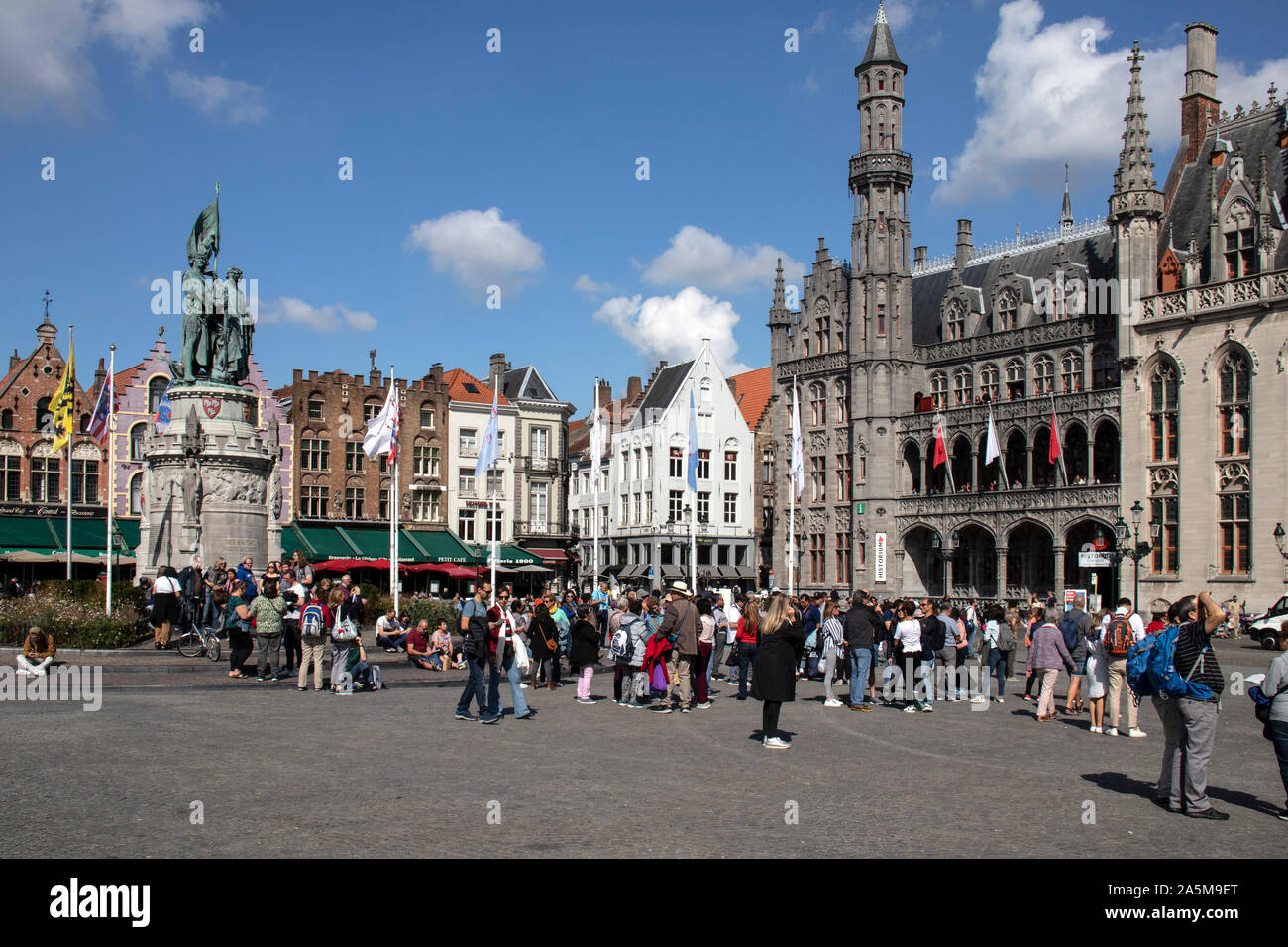 Il centro Markt di Bruges in Belgio Foto Stock
