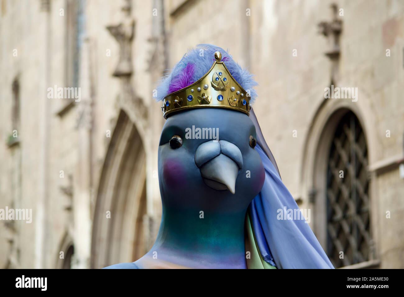 La Parata dei giganti durante la Merce Festival 2019 a Placa de Sant Jaume a Barcellona, Spagna Foto Stock