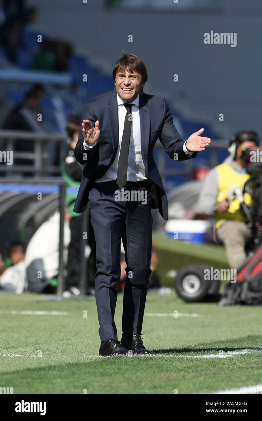 ANTONIO CONTE ALLENATORE INTER durante Sassuolo vs Inter, Reggio Emilia, Italia, 20 ott 2019, Calcio Calcio italiano di Serie A del campionato Gli uomini Foto Stock