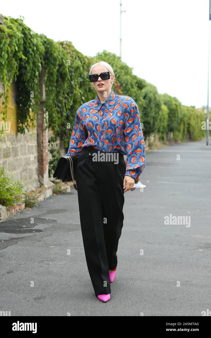 Julia Krees frequentando la mostra durante la settimana della moda milanese settembre 18,2019 Foto Stock