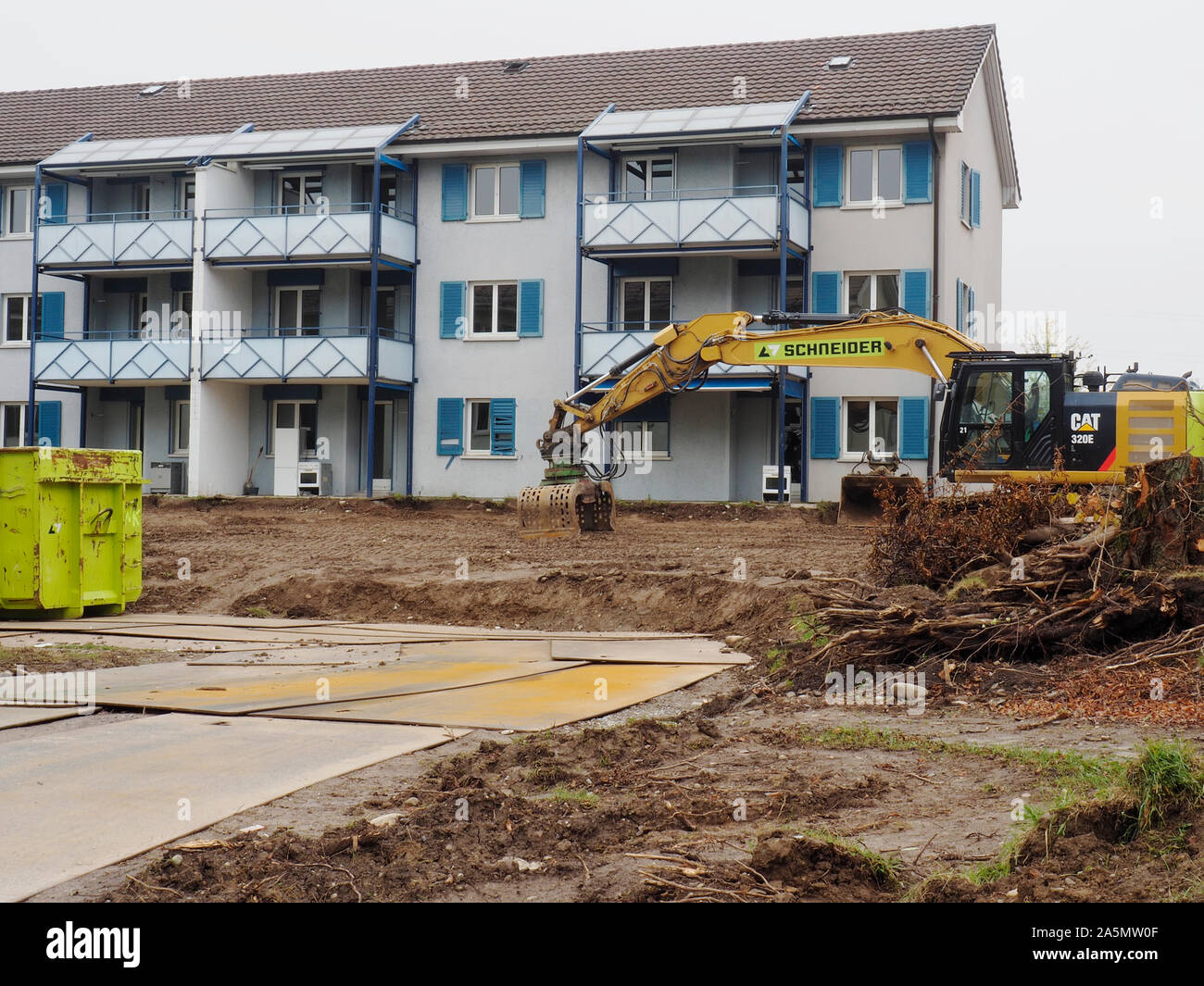 Abbruch einer Siedlung (7 Häuser) in Regensdorf ZH Foto Stock