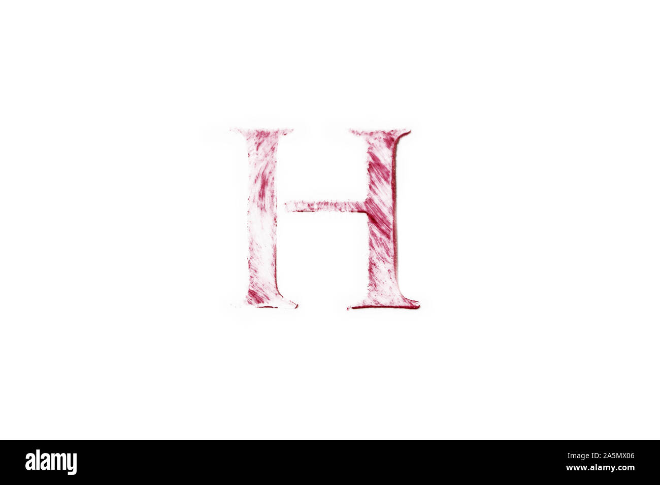 Font letter la scrittura a mano alfabeto di rossetto Foto Stock