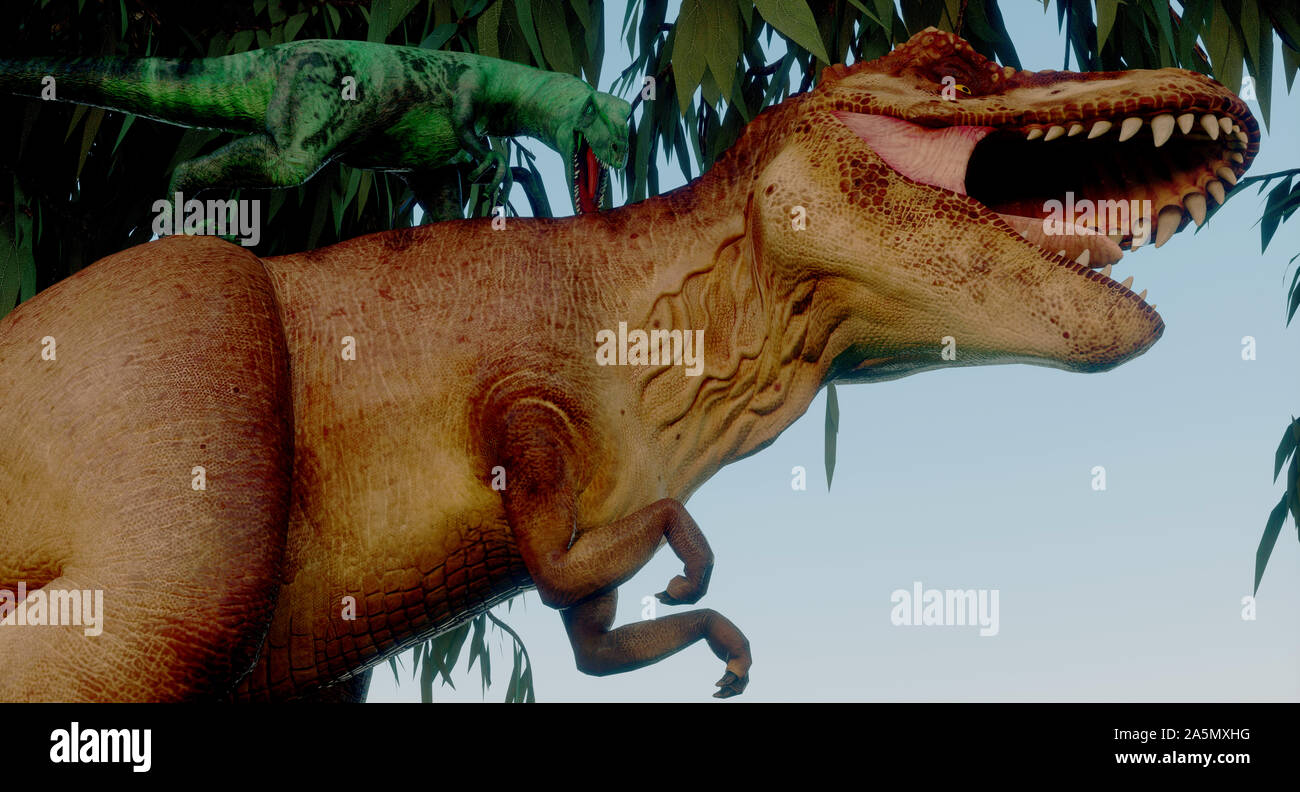 Estremamente realistiche e dettagliate ad alta risoluzione 3d'immagine di un dinosauro estinto durante il giurassico Foto Stock