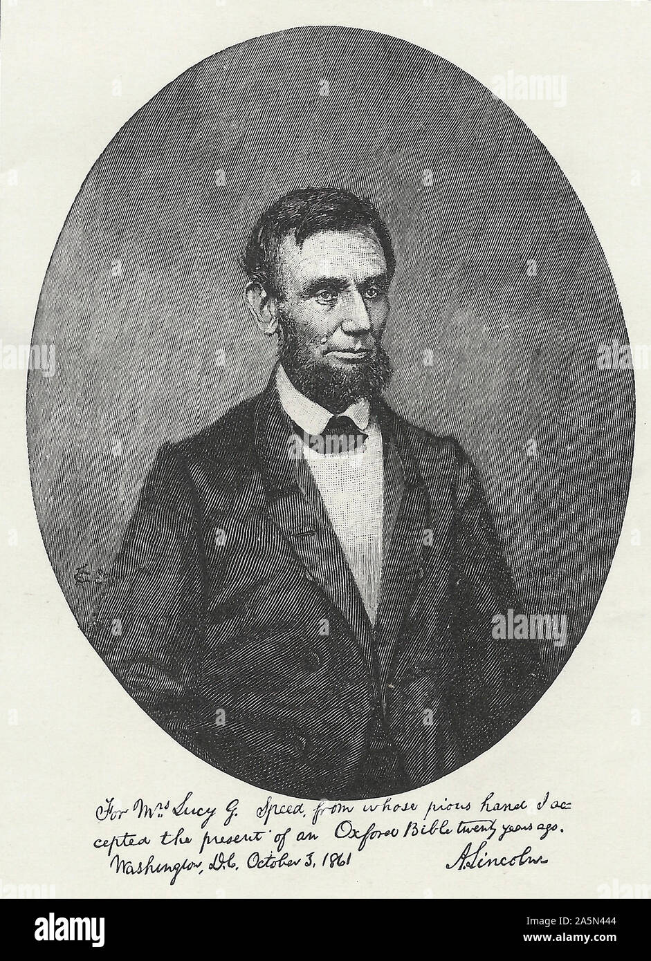 Disegno autografo del presidente Abraham Lincoln nel 1861 Foto Stock