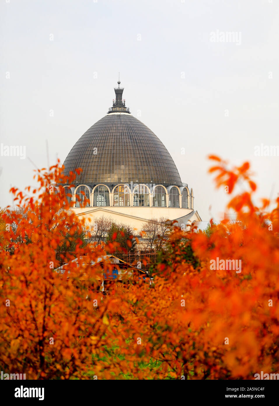 Foto paesaggio luminoso autunno museo della Cosmonautica di Mosca Foto Stock