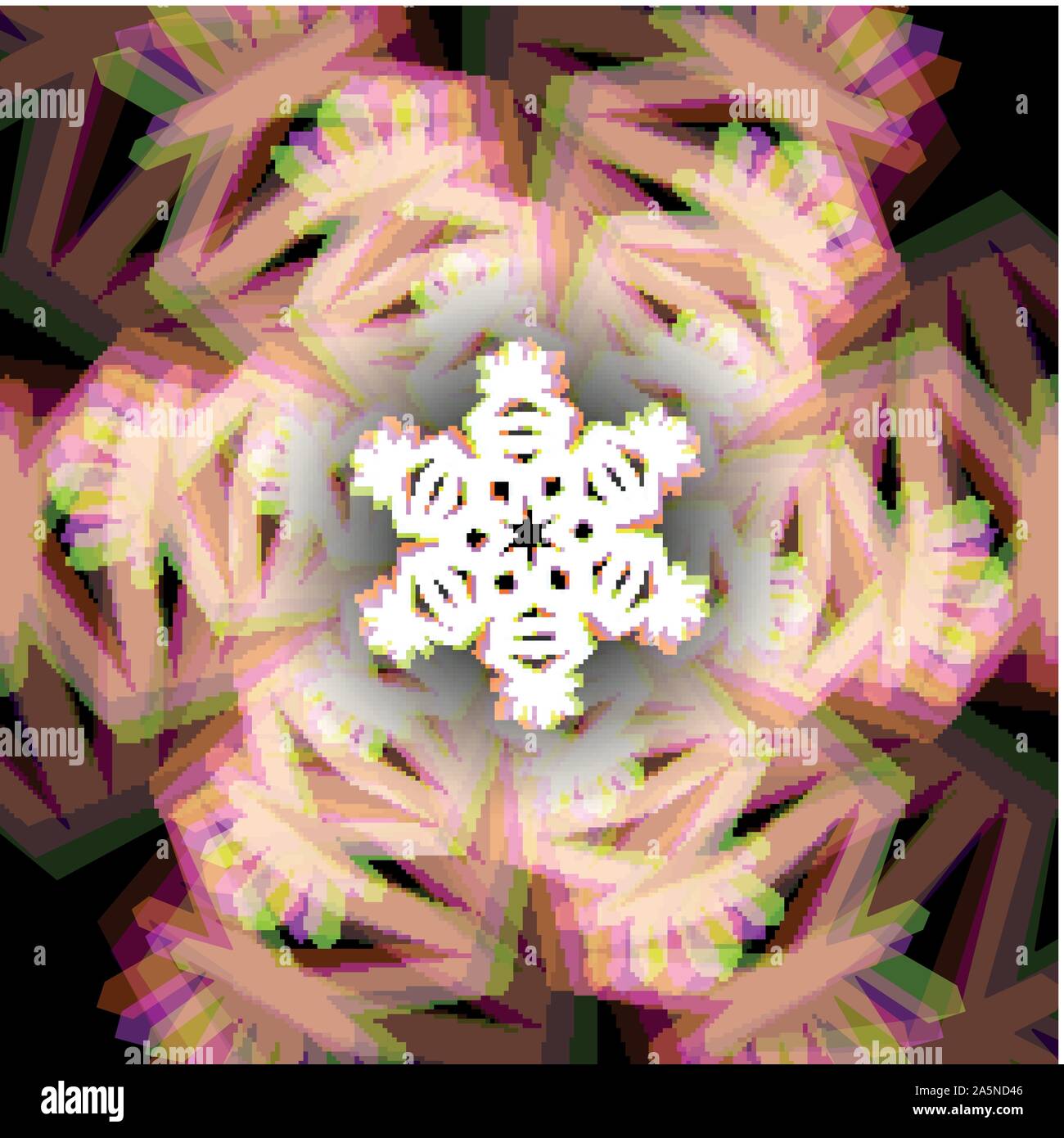 Natale segno del fiocco di neve con aberrazioni Illustrazione Vettoriale