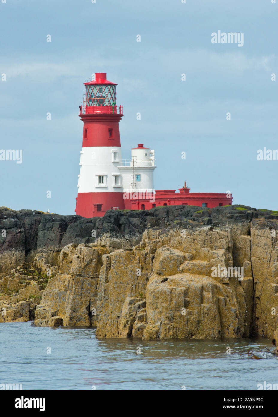 Faro di Longstone. Farne esterna, farne isole, Nortumberland, REGNO UNITO Foto Stock