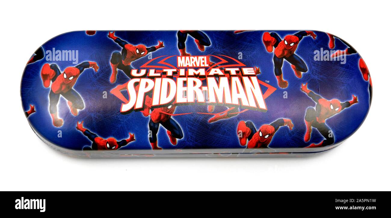 Marvel Ultimate Spider Man,custodia per occhiali Foto Stock