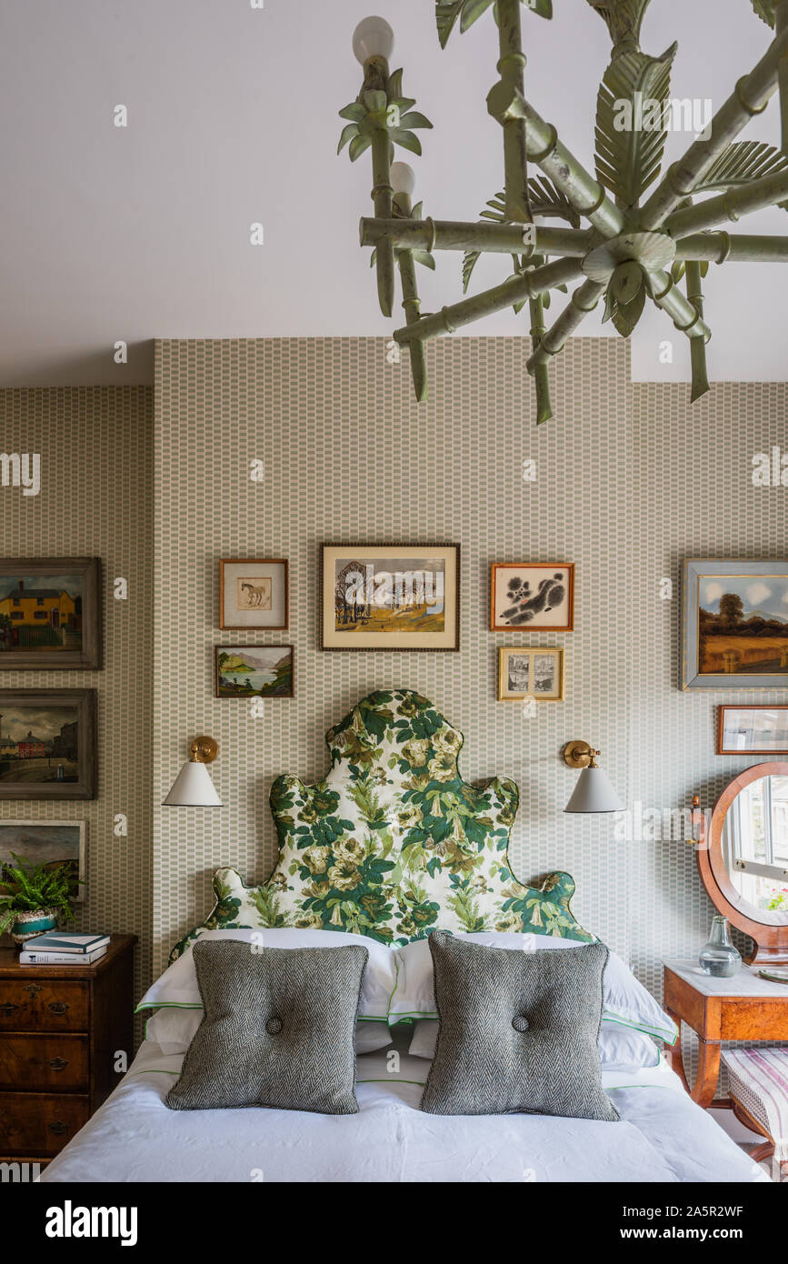 Botanic testiera e illustrazione con bambù raccordo luce Foto Stock