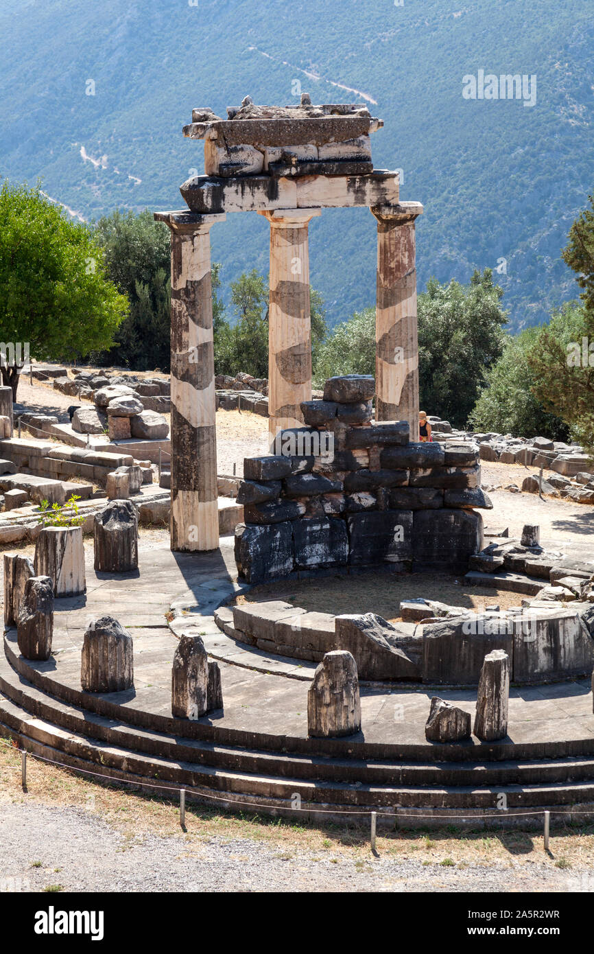 Tholos di Delfi,Delphi, Grecia Foto Stock