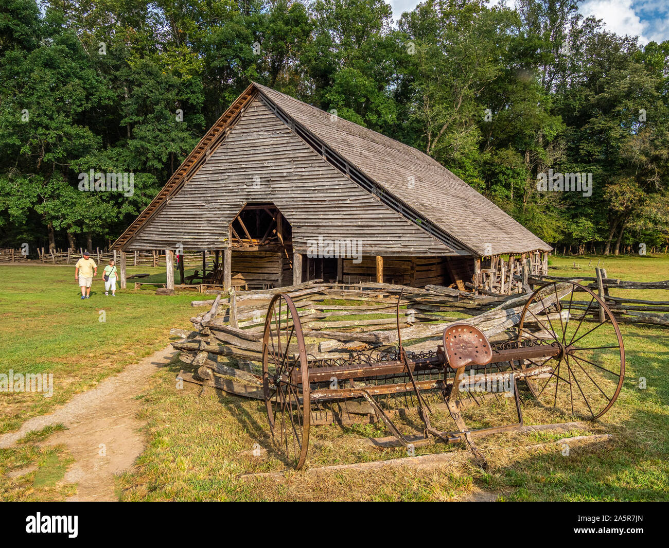 Maso di montagna museo al Oconaluftee Centro Visitatori nel Parco Nazionale di Great Smoky Mountains in Cherokee North Carolina Foto Stock