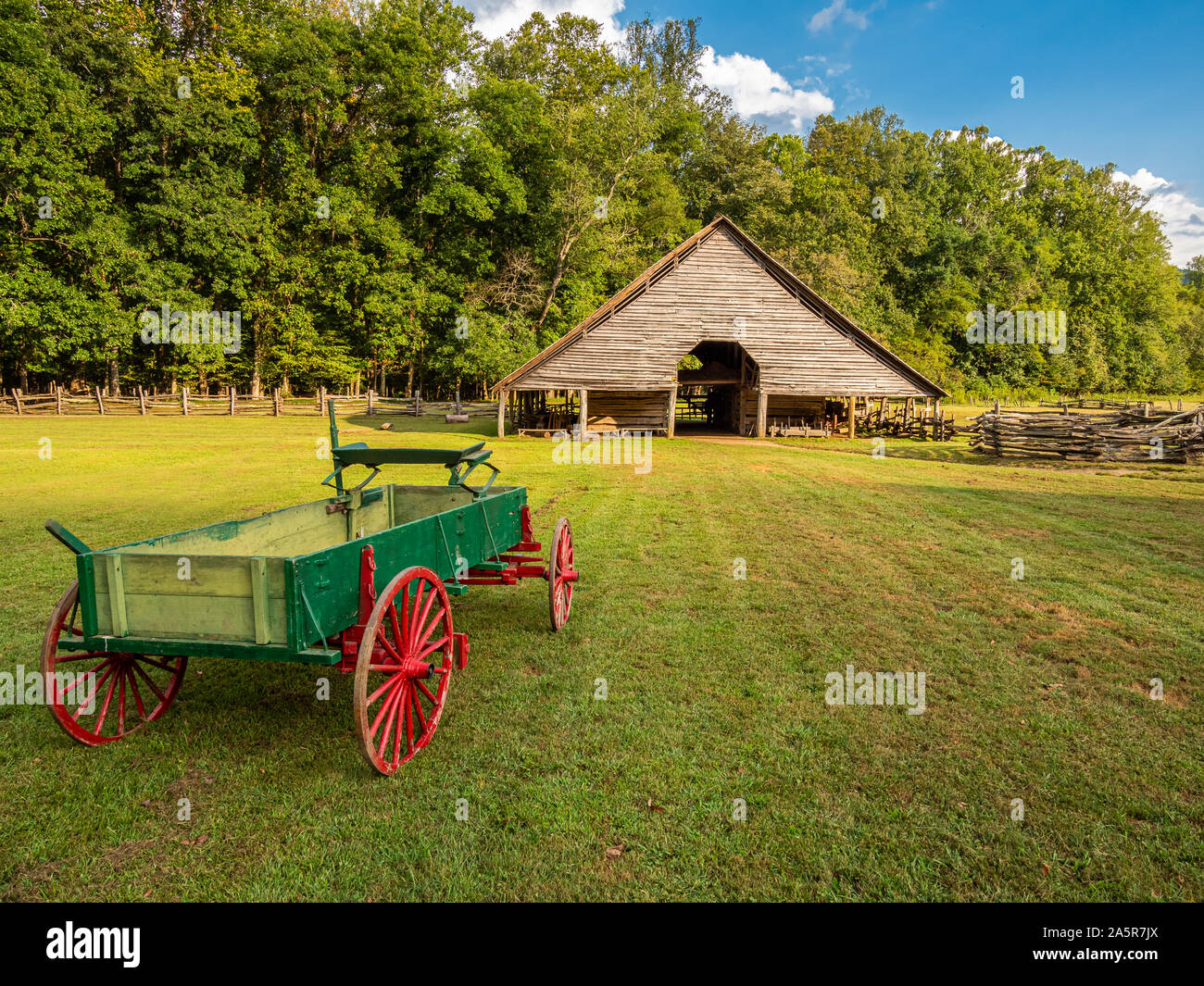 Maso di montagna museo al Oconaluftee Centro Visitatori nel Parco Nazionale di Great Smoky Mountains in Cherokee North Carolina Foto Stock