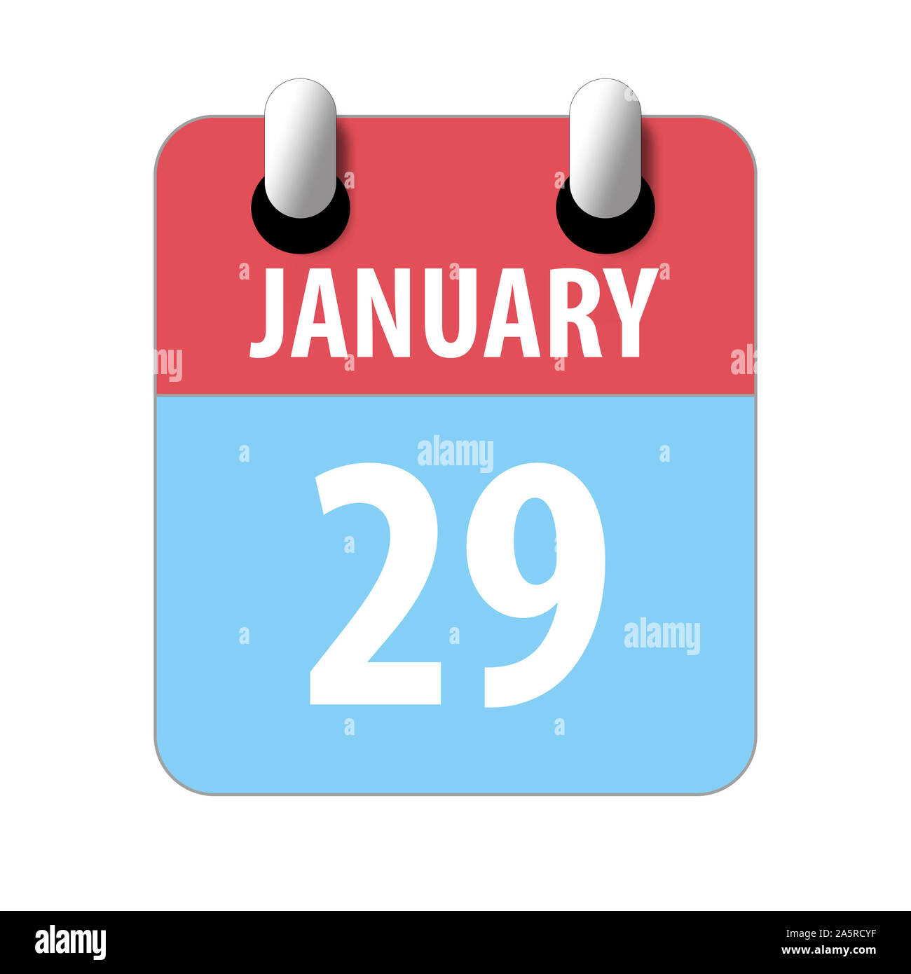 Gennaio 29th. Giorno 29 del mese, semplice icona del calendario su sfondo bianco. Pianificazione. La gestione del tempo. Set di icone del calendario per il web design. mese invernale Foto Stock