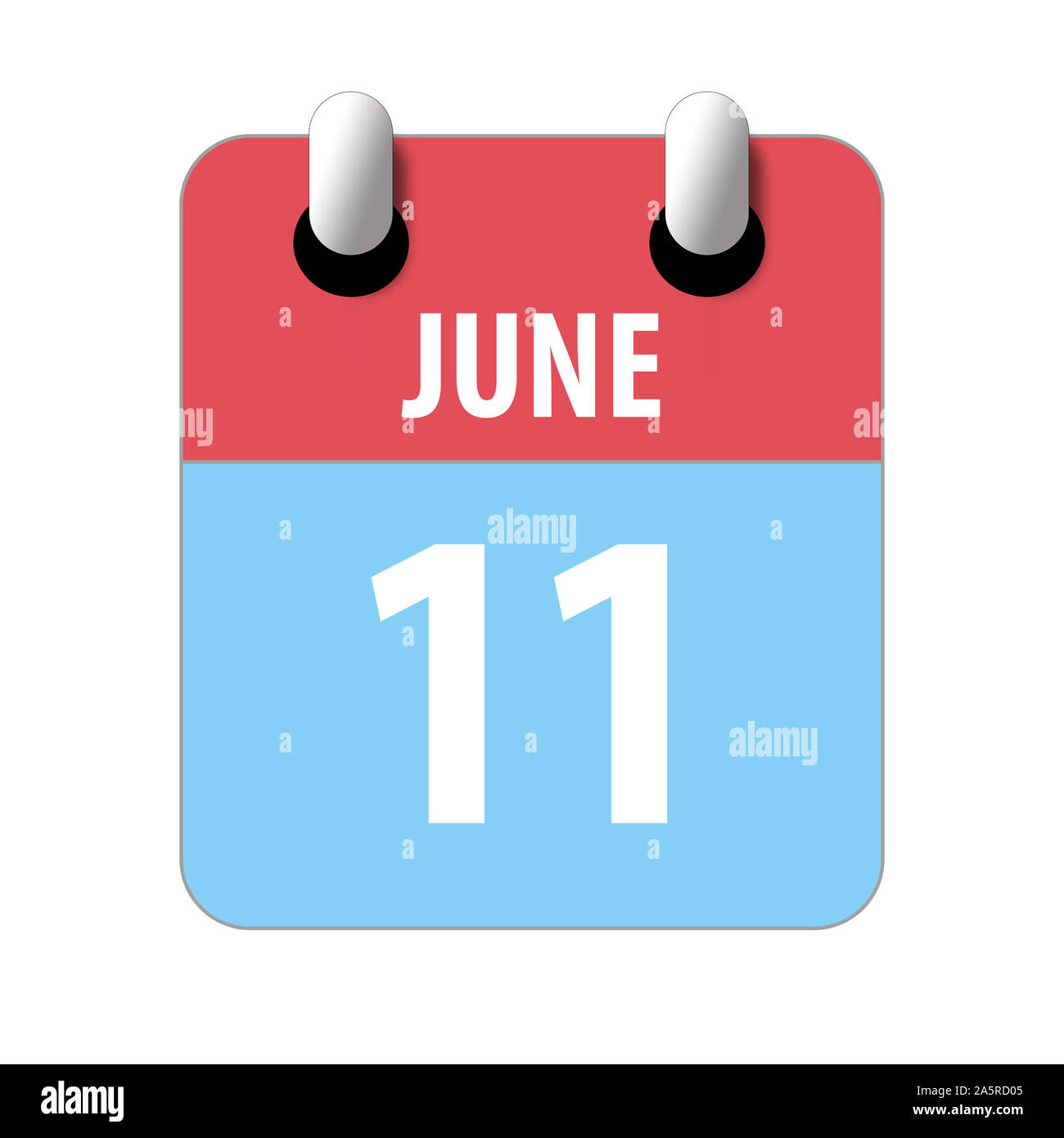 Giugno 11th. Il giorno 11 del mese, semplice icona del calendario su sfondo bianco. Pianificazione. La gestione del tempo. Set di icone del calendario per il web design. mesi estivi, d Foto Stock