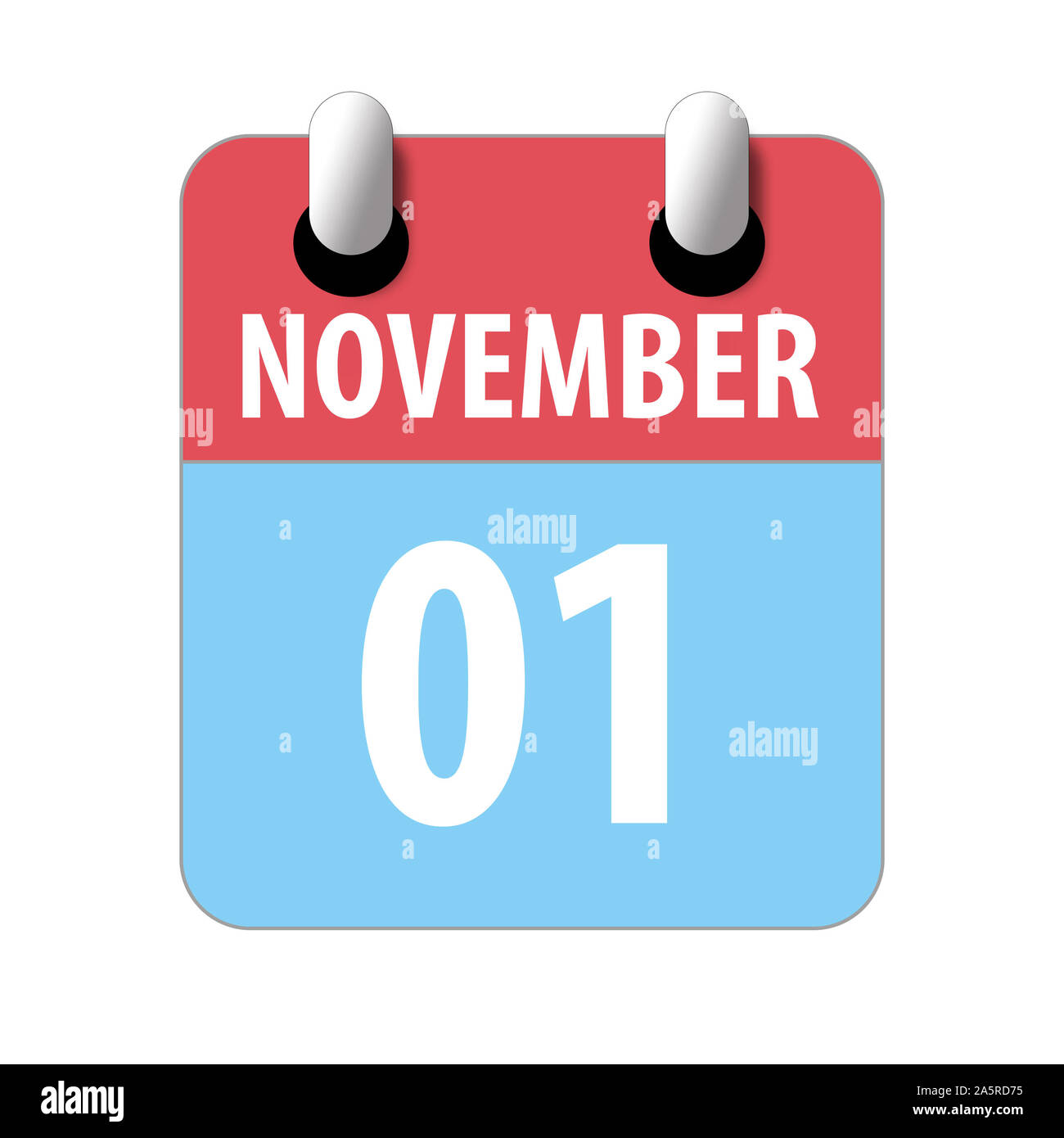 Novembre 1st. Il giorno 1 del mese, semplice icona del calendario su sfondo bianco. Pianificazione. La gestione del tempo. Set di icone del calendario per il web design. autunno mese, Foto Stock