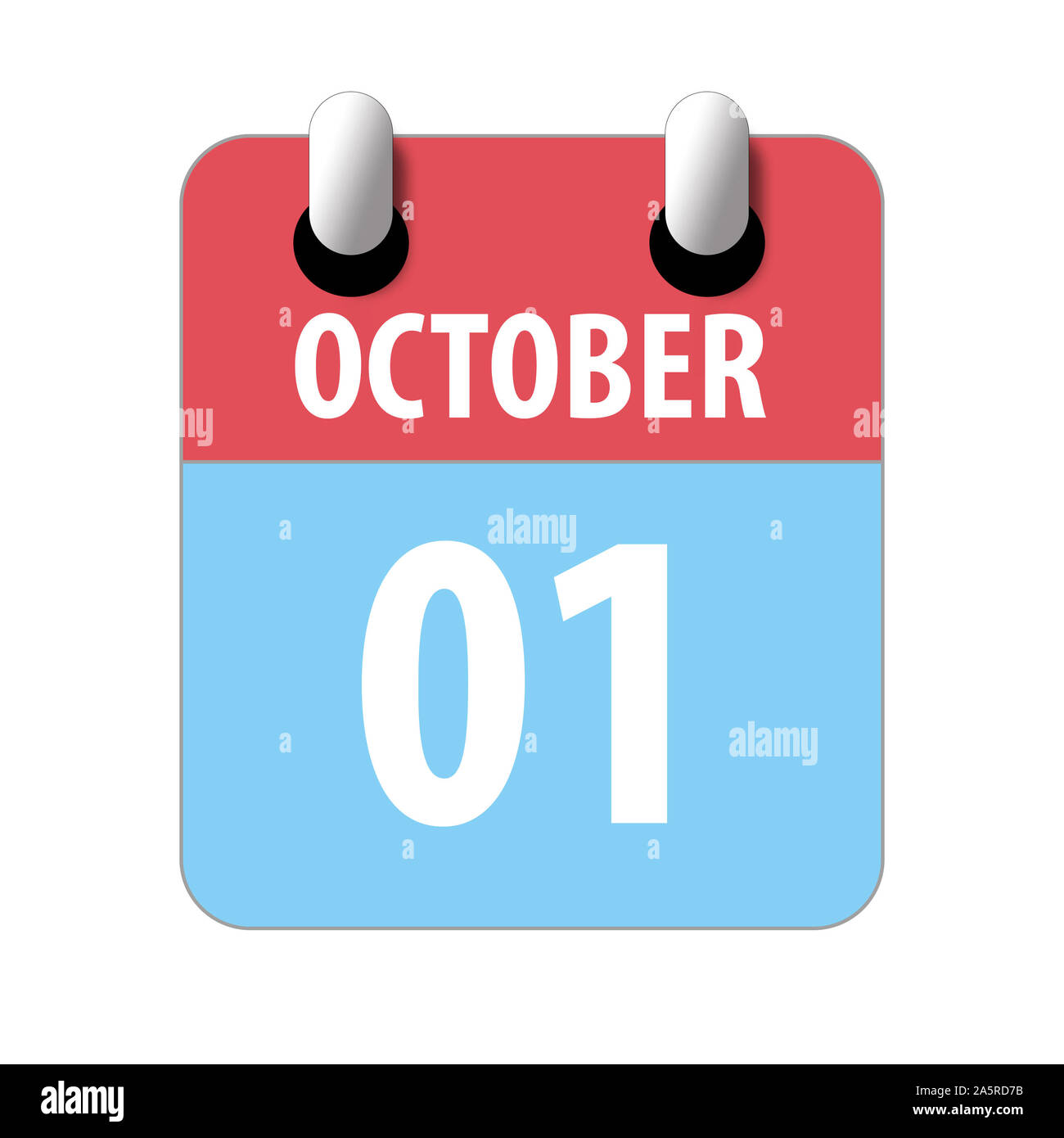 Ottobre 1st. Il giorno 1 del mese, semplice icona del calendario su sfondo bianco. Pianificazione. La gestione del tempo. Set di icone del calendario per il web design. autunno mese, Foto Stock