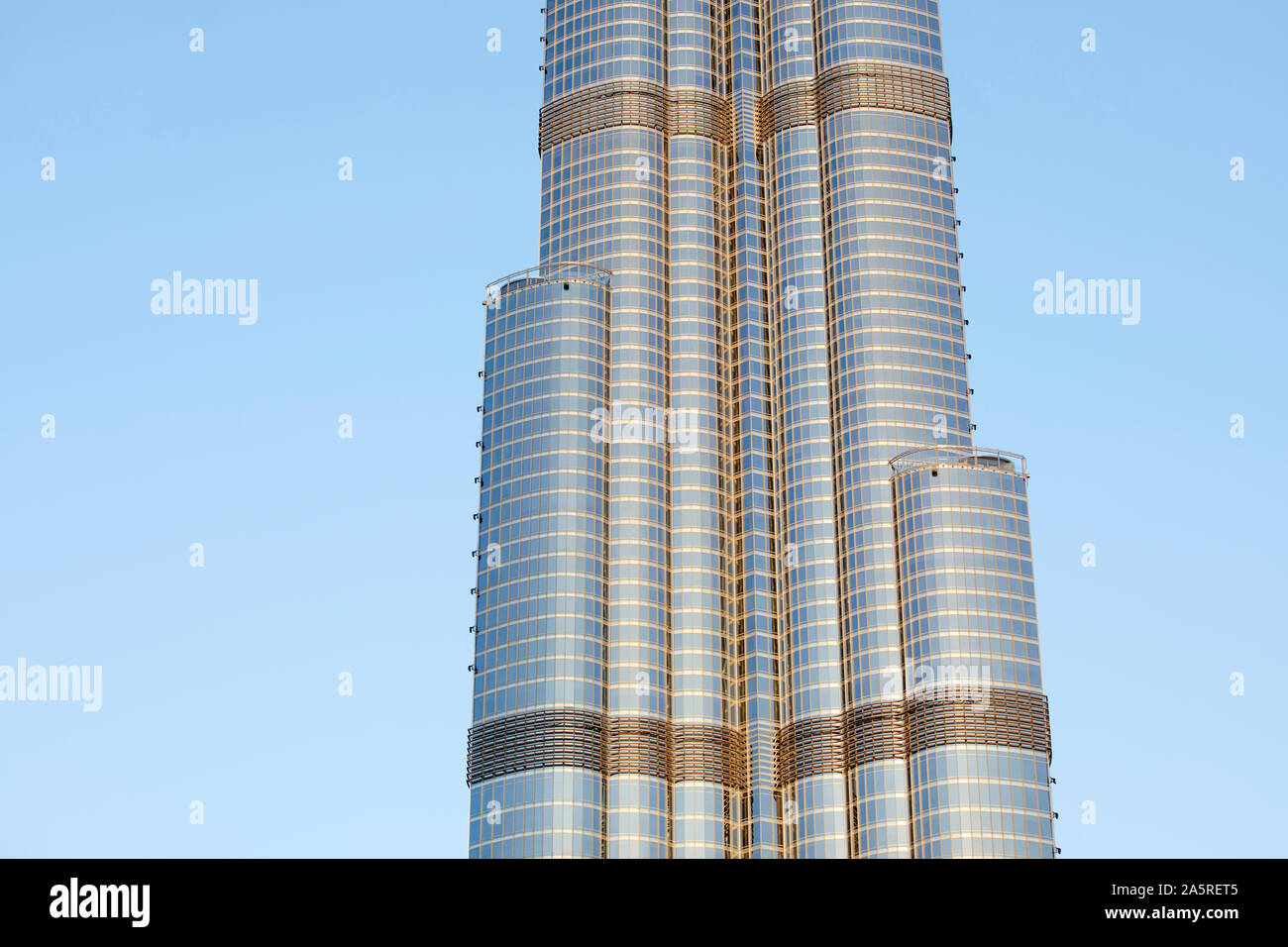 Dettaglio del Burj Khalifa, Dubai, Emirati Arabi Uniti Foto Stock