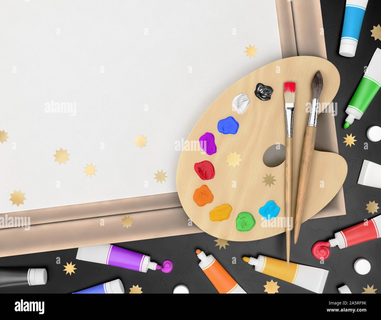 I Saluti delle vacanze da un artista - Festa del modello di scheda Foto Stock