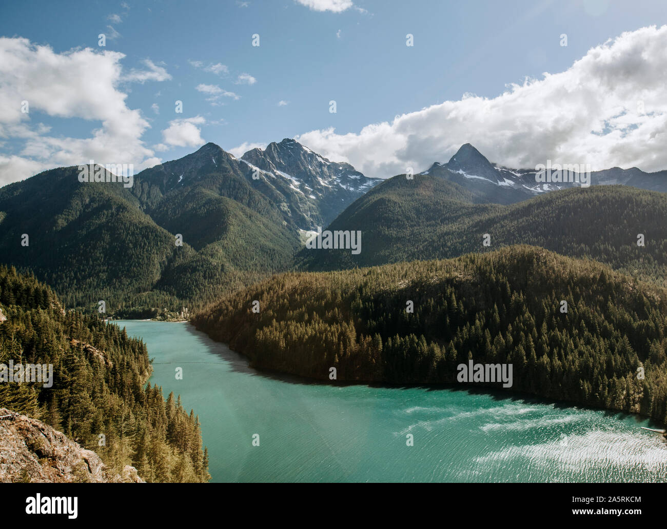 Una vista del Parco Nazionale delle Cascate del Nord da Diablo si affacciano su Washington Foto Stock